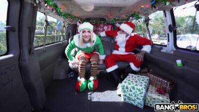 Christmas special in the bang bus for cute Maddie Winters on youpornvideos.one