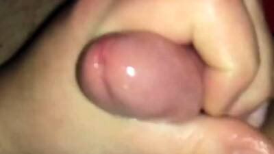 Chubby boy get slow cumshot from uncut small cock very close on youpornvideos.one