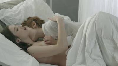 Softcore in bed for two lesbians with amazing lines on youpornvideos.one