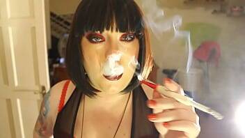 Fat Domme Tina Smua Smokes A Filterless Cigarette In A Holder - Britain on youpornvideos.one