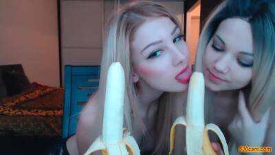 2 Nasty Blonde Girls Suck Bananas And Kiss Each Other-500camcom on youpornvideos.one