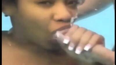 Black woman sucking 2 cocks underwater on youpornvideos.one