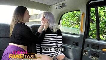 Female Fake Taxi Busty blonde licks her first pussy on youpornvideos.one