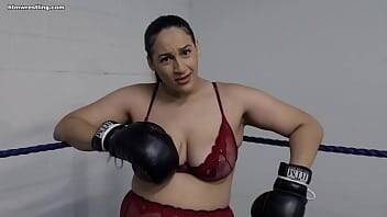 Curvy BBW Boxing in Lingerie on youpornvideos.one