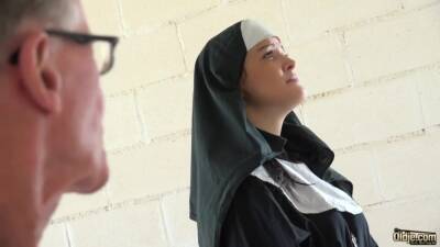 Young and beautiful nun gets nasty with senior man on youpornvideos.one