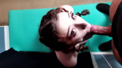 Gorgeous Brunette In Braids Sucks Big Cock Pov On Her Knees Gets Massive Facial And Cum Play on youpornvideos.one