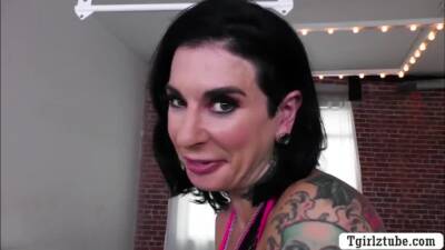 Tattooed milf fucked by super star shemale on youpornvideos.one