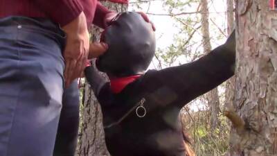 Tied To A Tree, Masked And Outdoor Deepthroat With No Mercy on youpornvideos.one