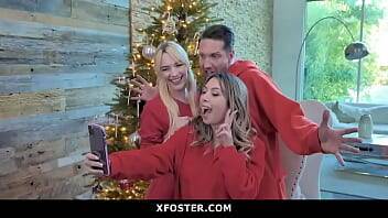 Cute Adopted Daughter Joins Her Foster Parents For Christmas Fuck on youpornvideos.one