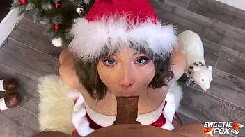 Sexy Elf Girl for Christmas Instead of Toys - Deepthroat and Sex in Different Poses on youpornvideos.one