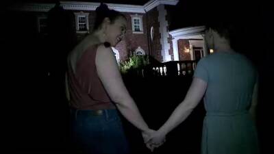 Dirty minded lesbians, Amy and Violet are making love in the middle of the night on youpornvideos.one