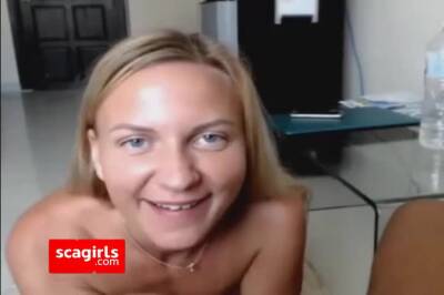 BLONDE WITH GREAT EYES GIVES BLOW JOB on youpornvideos.one