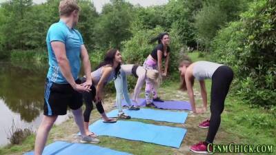 Clothed yoga brits outside stroke and suck - Britain on youpornvideos.one