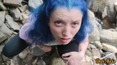 Cute Schoolgirl With Blue Hair Gives Blowjob And Sex To Get Cum On Face on youpornvideos.one