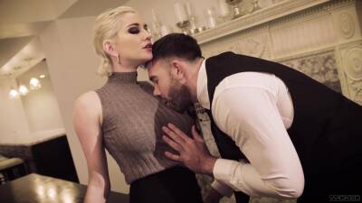 Passionate fucking in the kitchen with stunning blondie Skye Blue on youpornvideos.one