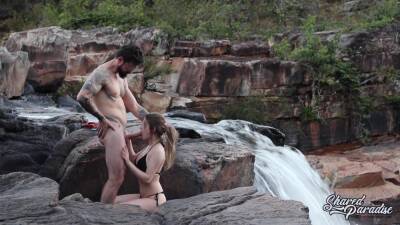 Blonde With Big Natural Breasts Makes Risky Public Sex In A Public Waterfall on youpornvideos.one