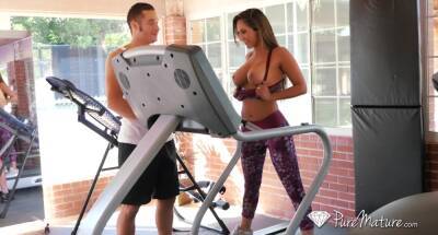 Sport milf Reena Sky gets intimate with her handsome fitness instructor on youpornvideos.one