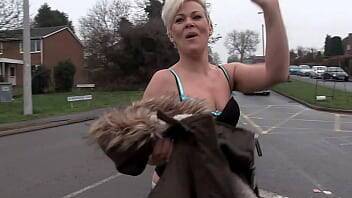 Dexy milf pisses herself in public and shows her ass to passing cars - Britain on youpornvideos.one