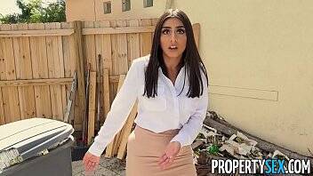 PropertySex - Agent with big tits fucks handyman in laundry room on youpornvideos.one