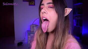 Long tongue close up on youpornvideos.one