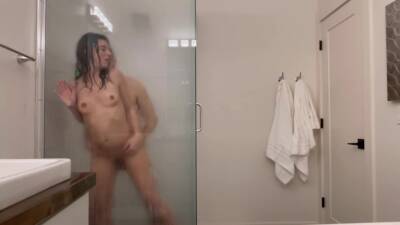 Steamy Glass Shower: Hot Couple On Vacation on youpornvideos.one