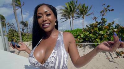 Interracial sex on the beach with adorable ebony Moriah Mills on youpornvideos.one