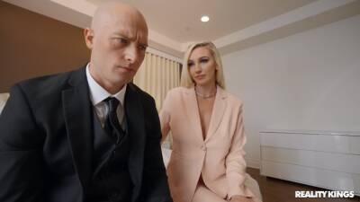 Bald dude takes good care of blonde's puffy cunt on youpornvideos.one