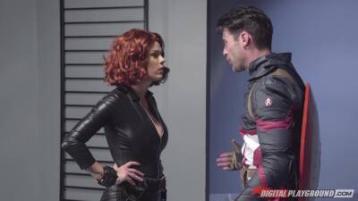 Captain America fucks ginger woman with fake tits and juicy ass Peta Jensen on youpornvideos.one