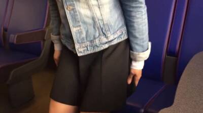 Risky ride in a dutch train without panties (PUBLIC PUSSY FLASHING) - Netherlands on youpornvideos.one