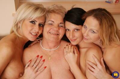 Lesbian porn with granny in hot foursome on youpornvideos.one