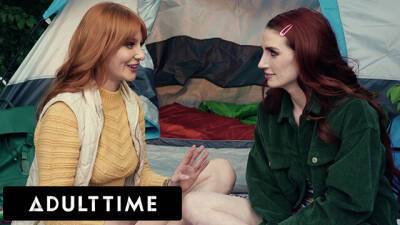 ADULT TIME - Lesbian Camping Trip Tribbing with Lacy Lennon and Aria Carson on youpornvideos.one