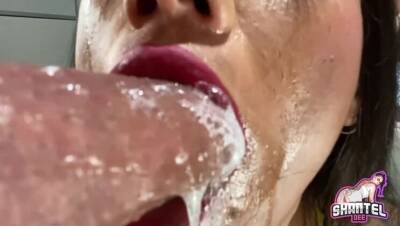 Extreme Close Up Sloppy Deepthroat! Gulping Cum Down My Throat! ASMR PAWG on youpornvideos.one