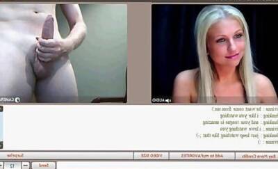 Stunning CFNM blonde watches naked guy cum on webcam on youpornvideos.one