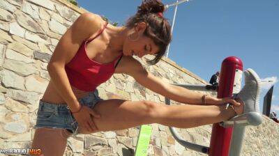 Sexercise - sexy sporty Spanish teen julia roca fucked after workout on the beach - Spain on youpornvideos.one