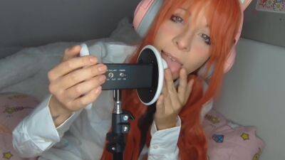 Ahegao Asmr Ear Licking Cute Girl Makima Cosplay Deep Relaxation on youpornvideos.one