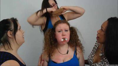 Thick Redheaded Bondage Slut Heavily Gagged By Three Lezdom Mistresses - Usa on youpornvideos.one