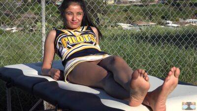 Public Voyeur Sunbathing Cheerleader Feet No Panties on youpornvideos.one