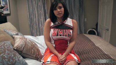 Cheerleader filmed smashing a lot of inches in her tiny holes on youpornvideos.one