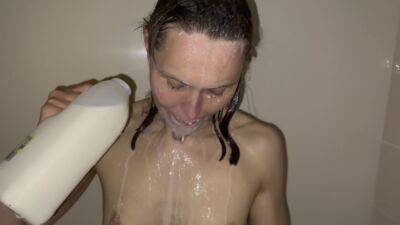 Milk Shower - Cold Freezing Milk Poured Over My Naked Body on youpornvideos.one