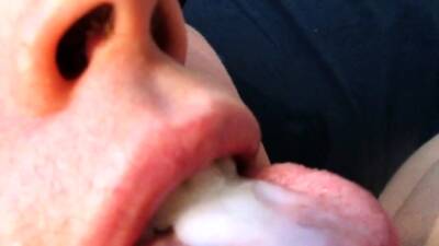 Swallowing a hot load of gooey cum on youpornvideos.one