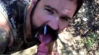 Daddy gives a facial in the woods on youpornvideos.one