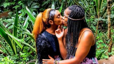 African festival outdoor lesbian makeout after the molly hits on youpornvideos.one