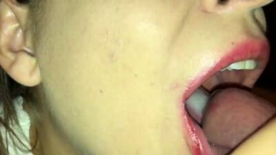 Homemade cum on tongue and swallow on youpornvideos.one