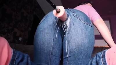 Creamy Squirt Dripping from MILF Jeans from Mechanical Dick on youpornvideos.one