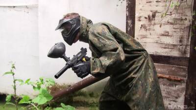 Video of a quickie during a paintball match with Lucette nice on youpornvideos.one