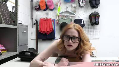 Nerdy Redhead Geek Shoplifter Fucked on youpornvideos.one