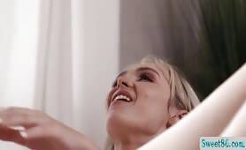 Busty blonde milf London River fucks stepdaughter with dildo on youpornvideos.one