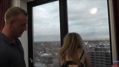 Classy Filth fucked in front of the window for all the city to see on youpornvideos.one