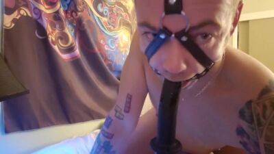 Horny tattooed man loves BDSM and playing with adult toys on youpornvideos.one