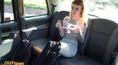 Skinny ginger Azura Alii fucks in the taxi on youpornvideos.one